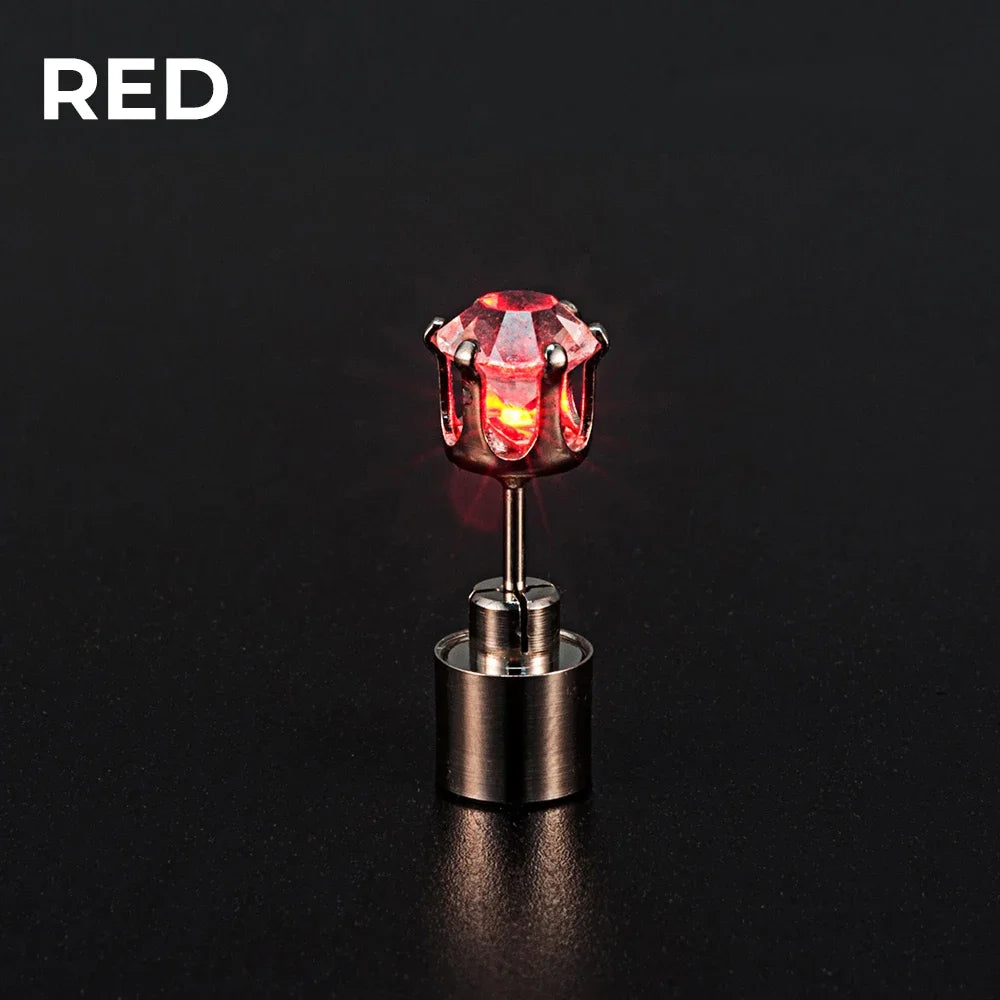 LED Light-Up Zircon Stud Earrings (2-Pack)