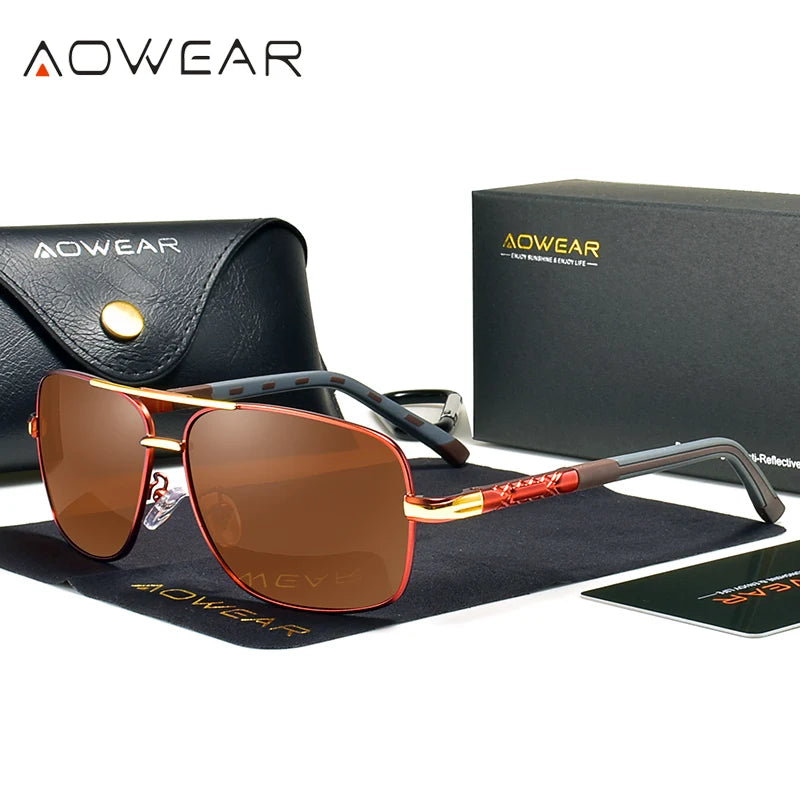 Rectangle Polarized Sunglasses - Brooksandezra