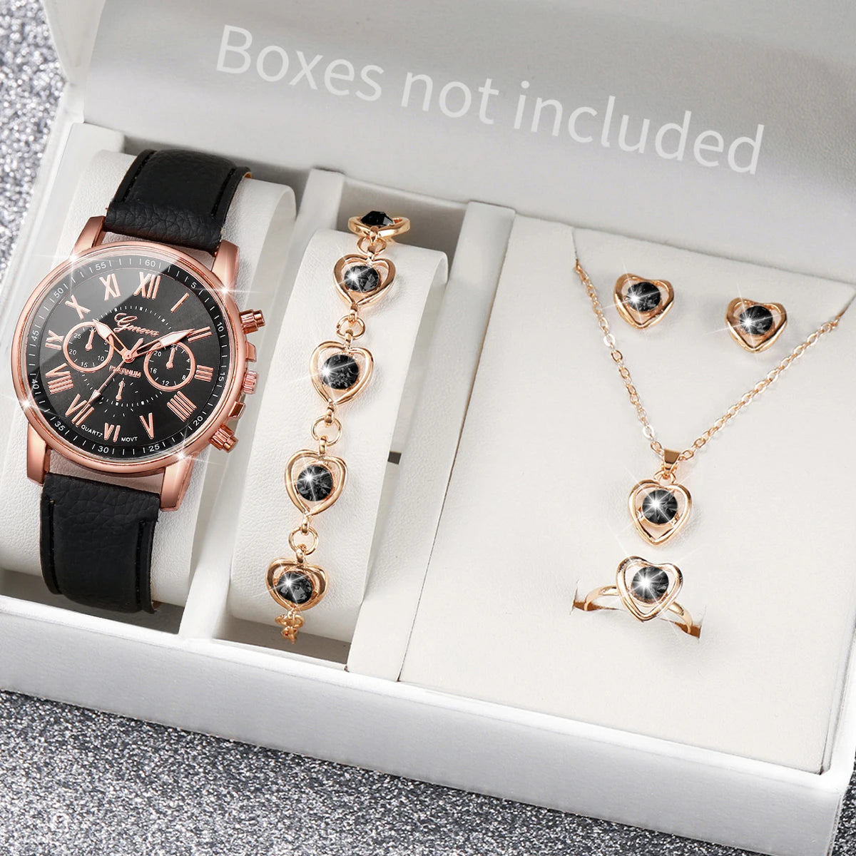 Women's Rhinestone Watch & Jewellery Set - Brooksandezra