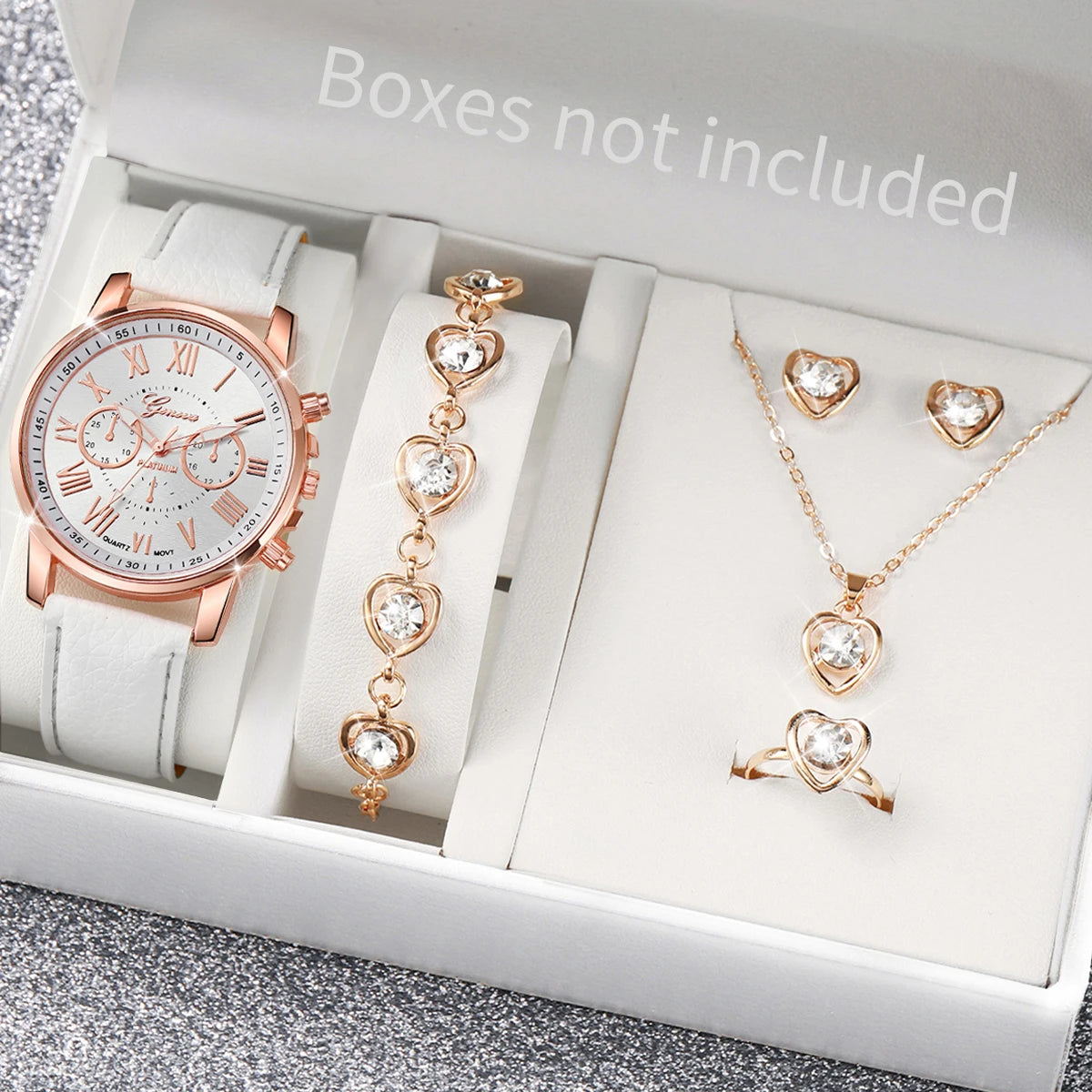 Women's Rhinestone Watch & Jewellery Set - Brooksandezra