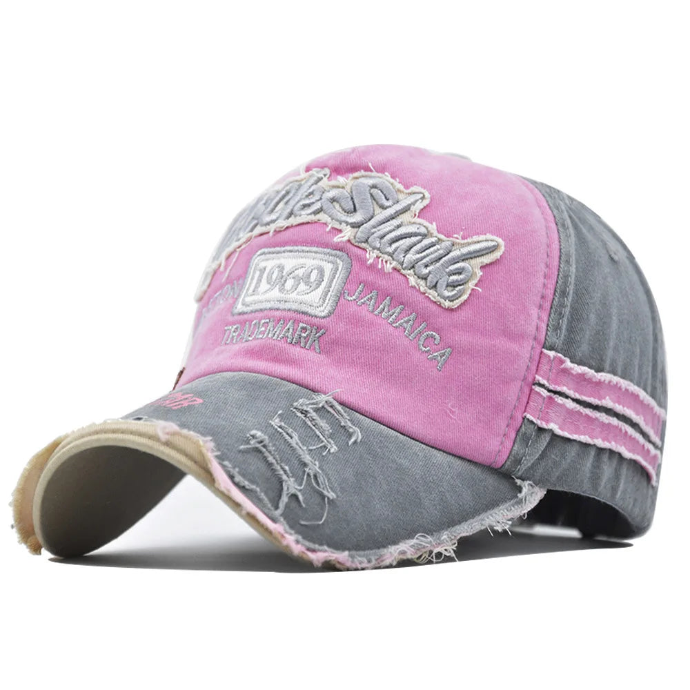 Vintage Washed Baseball Cap – 1969 Embroidery Unisex Snapback - Brooksandezra