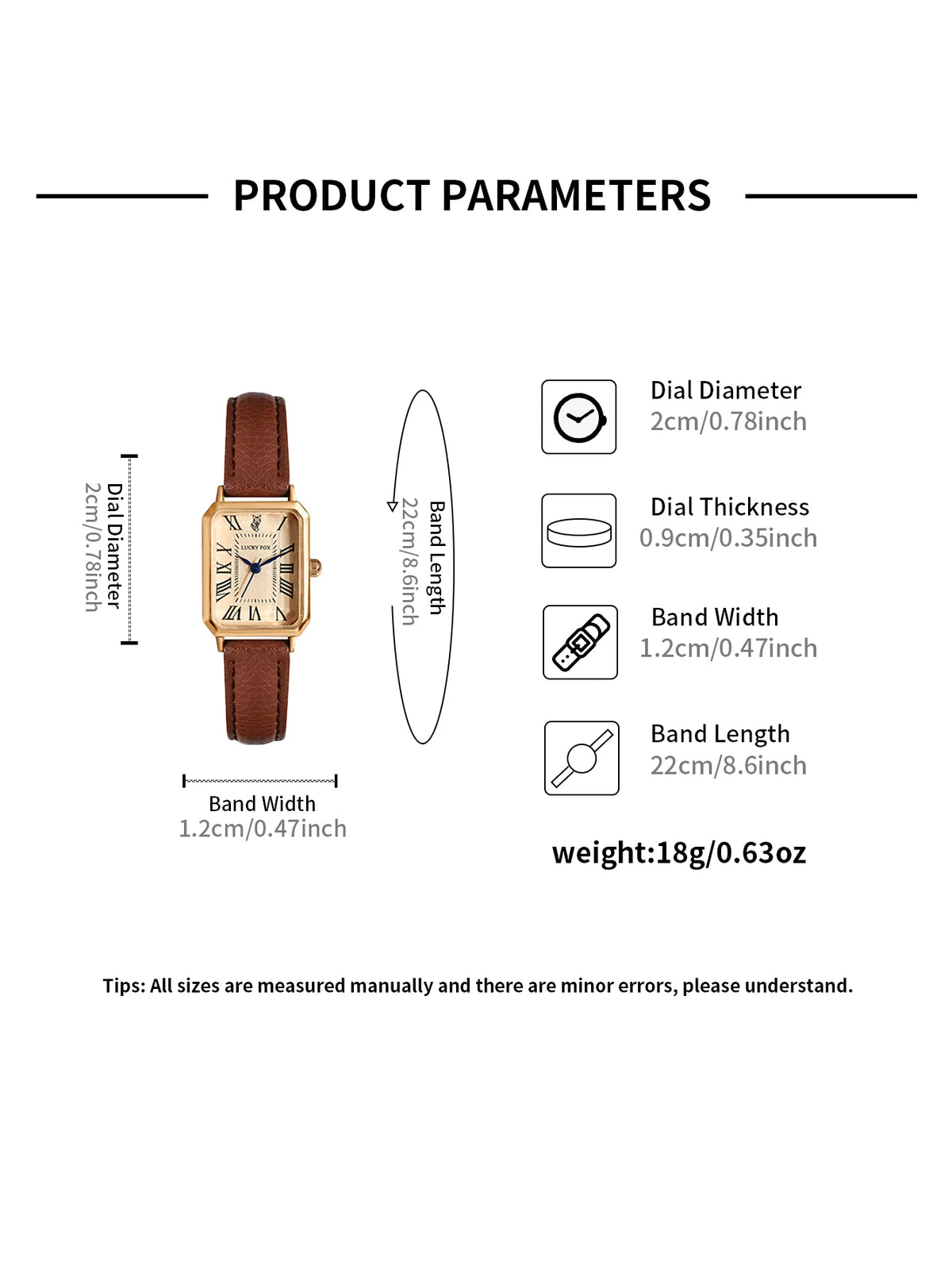 Women's Retro Square Dial Leather Watch - Brooksandezra