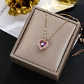 Crystal Heart Pendant Necklace - Brooksandezra