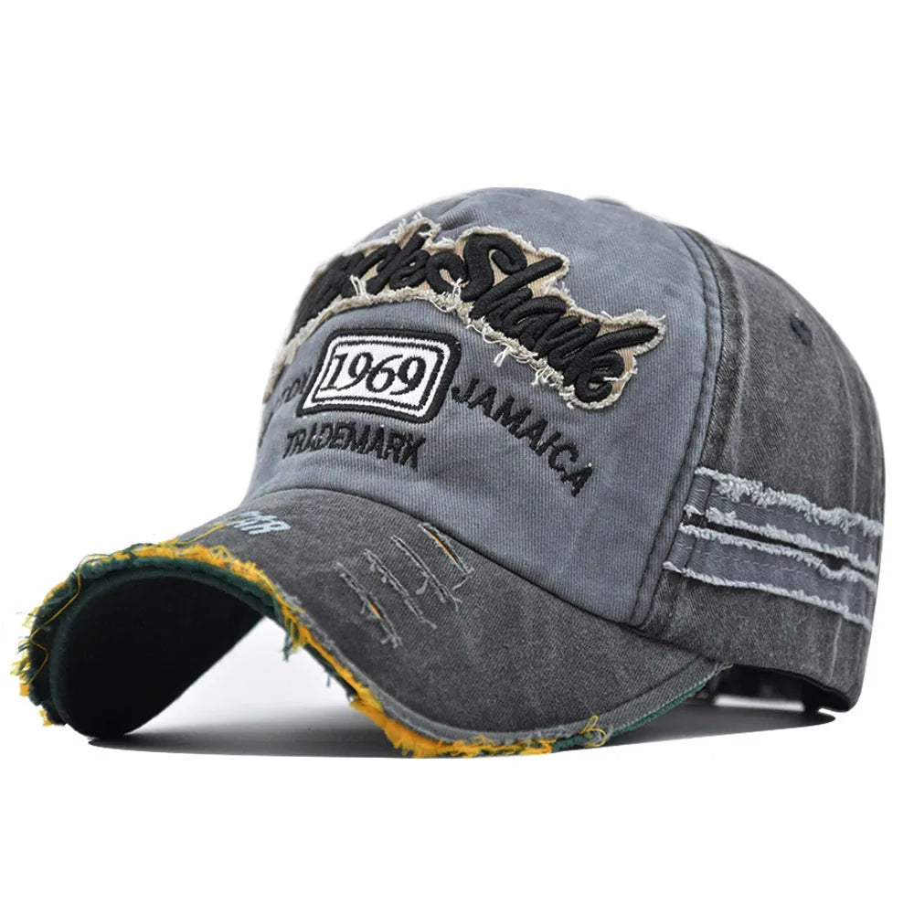 Vintage Washed Baseball Cap – 1969 Embroidery Unisex Snapback - Brooksandezra