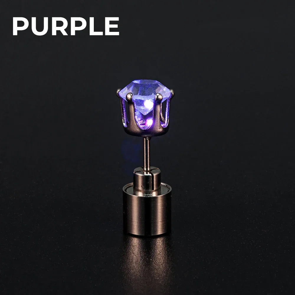 LED Light-Up Zircon Stud Earrings (2-Pack)