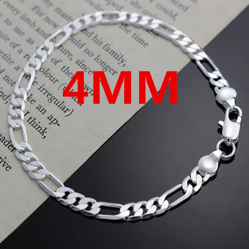 925 Sterling Silver Chain Necklace & Bracelet Set - Brooksandezra
