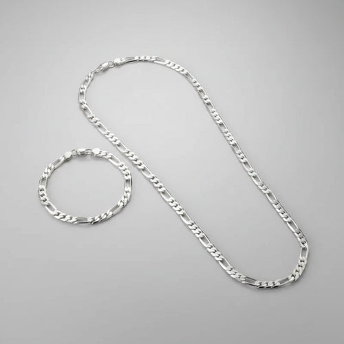 Silver chain necklace and bracelet